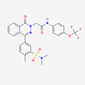 molecular formula C26H23F3N4O5S B3502014 2-[4-{3-[(dimethylamino)sulfonyl]-4-methylphenyl}-1-oxophthalazin-2(1H)-yl]-N-[4-(trifluoromethoxy)phenyl]acetamide 