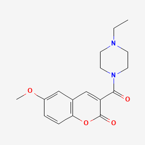 molecular formula C17H20N2O4 B3502018 3-[(4-ethyl-1-piperazinyl)carbonyl]-6-methoxy-2H-chromen-2-one 