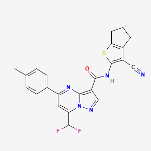 molecular formula C23H17F2N5OS B3502020 N-(3-cyano-5,6-dihydro-4H-cyclopenta[b]thien-2-yl)-7-(difluoromethyl)-5-(4-methylphenyl)pyrazolo[1,5-a]pyrimidine-3-carboxamide 