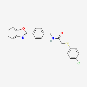 molecular formula C22H17ClN2O2S B3502028 N-[4-(1,3-benzoxazol-2-yl)benzyl]-2-[(4-chlorophenyl)thio]acetamide 