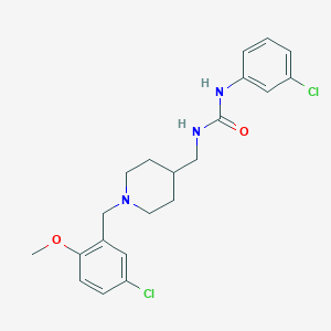 molecular formula C21H25Cl2N3O2 B3502038 N-{[1-(5-chloro-2-methoxybenzyl)-4-piperidinyl]methyl}-N'-(3-chlorophenyl)urea 