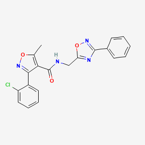 molecular formula C20H15ClN4O3 B3502052 3-(2-chlorophenyl)-5-methyl-N-[(3-phenyl-1,2,4-oxadiazol-5-yl)methyl]-4-isoxazolecarboxamide 