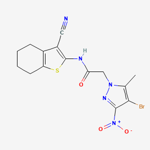 2-(4-bromo-5-methyl-3-nitro-1H-pyrazol-1-yl)-N-(3-cyano-4,5,6,7-tetrahydro-1-benzothien-2-yl)acetamide