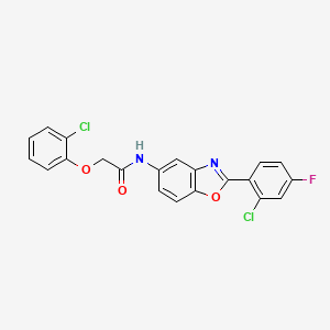 molecular formula C21H13Cl2FN2O3 B3502064 N-[2-(2-chloro-4-fluorophenyl)-1,3-benzoxazol-5-yl]-2-(2-chlorophenoxy)acetamide 