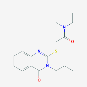 molecular formula C18H23N3O2S B3502067 N,N-diethyl-2-{[3-(2-methyl-2-propen-1-yl)-4-oxo-3,4-dihydro-2-quinazolinyl]thio}acetamide 
