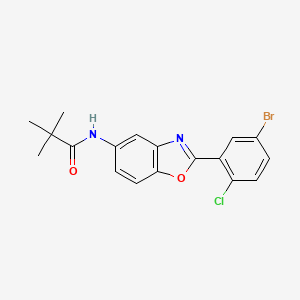 molecular formula C18H16BrClN2O2 B3502078 N-[2-(5-bromo-2-chlorophenyl)-1,3-benzoxazol-5-yl]-2,2-dimethylpropanamide 