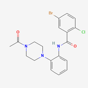molecular formula C19H19BrClN3O2 B3502095 N-[2-(4-acetyl-1-piperazinyl)phenyl]-5-bromo-2-chlorobenzamide 