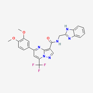 N-(1H-benzimidazol-2-ylmethyl)-5-(3,4-dimethoxyphenyl)-7-(trifluoromethyl)pyrazolo[1,5-a]pyrimidine-3-carboxamide