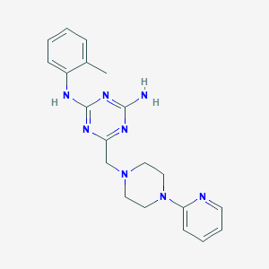 molecular formula C20H24N8 B3502116 N-(2-methylphenyl)-6-{[4-(2-pyridinyl)-1-piperazinyl]methyl}-1,3,5-triazine-2,4-diamine 