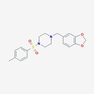 molecular formula C19H22N2O4S B350212 1-Benzo[1,3]dioxol-5-ylmethyl-4-(toluene-4-sulfonyl)-piperazine CAS No. 305859-64-7
