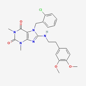 molecular formula C24H26ClN5O4 B3502132 7-(2-chlorobenzyl)-8-{[2-(3,4-dimethoxyphenyl)ethyl]amino}-1,3-dimethyl-3,7-dihydro-1H-purine-2,6-dione 