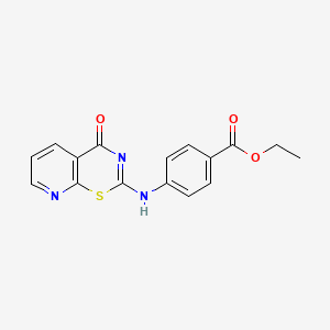 molecular formula C16H13N3O3S B3502152 ethyl 4-[(4-oxo-4H-pyrido[3,2-e][1,3]thiazin-2-yl)amino]benzoate 