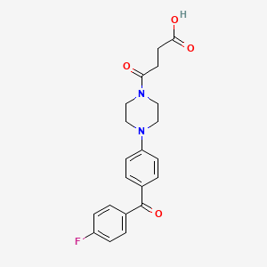 molecular formula C21H21FN2O4 B3502166 4-{4-[4-(4-fluorobenzoyl)phenyl]-1-piperazinyl}-4-oxobutanoic acid 