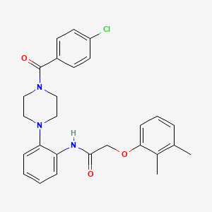molecular formula C27H28ClN3O3 B3502188 N-{2-[4-(4-chlorobenzoyl)-1-piperazinyl]phenyl}-2-(2,3-dimethylphenoxy)acetamide 