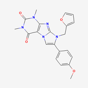 molecular formula C21H19N5O4 B3502196 8-[(FURAN-2-YL)METHYL]-7-(4-METHOXYPHENYL)-1,3-DIMETHYL-1H,2H,3H,4H,8H-IMIDAZO[1,2-G]PURINE-2,4-DIONE 