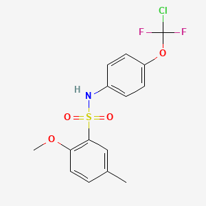 molecular formula C15H14ClF2NO4S B3502199 N-{4-[chloro(difluoro)methoxy]phenyl}-2-methoxy-5-methylbenzenesulfonamide 