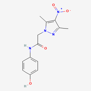 molecular formula C13H14N4O4 B3502237 2-(3,5-dimethyl-4-nitro-1H-pyrazol-1-yl)-N-(4-hydroxyphenyl)acetamide 