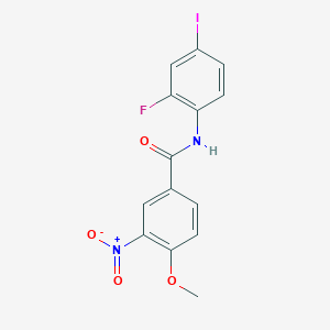 molecular formula C14H10FIN2O4 B3502244 N-(2-fluoro-4-iodophenyl)-4-methoxy-3-nitrobenzamide 