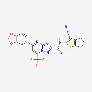 5-(1,3-benzodioxol-5-yl)-N-(3-cyano-5,6-dihydro-4H-cyclopenta[b]thien-2-yl)-7-(trifluoromethyl)pyrazolo[1,5-a]pyrimidine-2-carboxamide