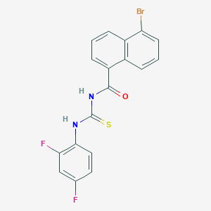 molecular formula C18H11BrF2N2OS B3502264 5-bromo-N-{[(2,4-difluorophenyl)amino]carbonothioyl}-1-naphthamide 