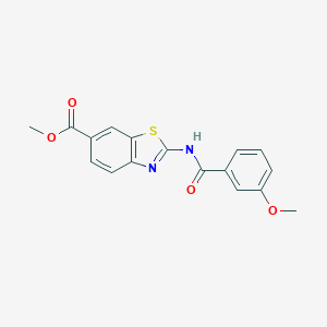 molecular formula C17H14N2O4S B350227 Methyl 2-(3-methoxybenzamido)benzo[d]thiazole-6-carboxylate CAS No. 313262-91-8