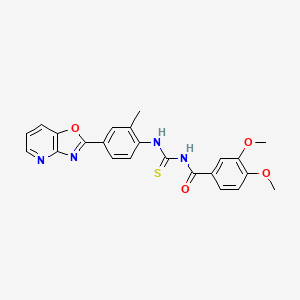 3,4-dimethoxy-N-{[(2-methyl-4-[1,3]oxazolo[4,5-b]pyridin-2-ylphenyl)amino]carbonothioyl}benzamide