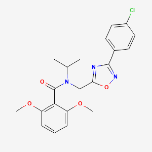 molecular formula C21H22ClN3O4 B3502277 N-{[3-(4-chlorophenyl)-1,2,4-oxadiazol-5-yl]methyl}-N-isopropyl-2,6-dimethoxybenzamide 