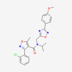 molecular formula C24H23ClN4O4 B3502284 3-(2-chlorophenyl)-N-isopropyl-N-{[3-(4-methoxyphenyl)-1,2,4-oxadiazol-5-yl]methyl}-5-methyl-4-isoxazolecarboxamide 