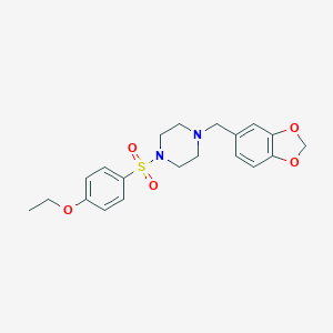 molecular formula C20H24N2O5S B350233 1-Benzo[1,3]dioxol-5-ylmethyl-4-(4-ethoxy-benzenesulfonyl)-piperazine CAS No. 641601-84-5