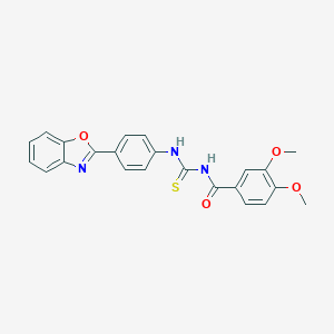 molecular formula C23H19N3O4S B350235 N-[[4-(1,3-benzoxazol-2-yl)phenyl]carbamothioyl]-3,4-dimethoxybenzamide CAS No. 335213-96-2