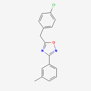molecular formula C16H13ClN2O B3502352 5-(4-chlorobenzyl)-3-(3-methylphenyl)-1,2,4-oxadiazole 