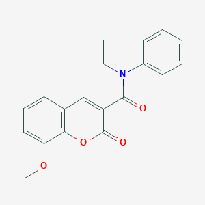 molecular formula C19H17NO4 B3502369 N-ethyl-8-methoxy-2-oxo-N-phenyl-2H-chromene-3-carboxamide 
