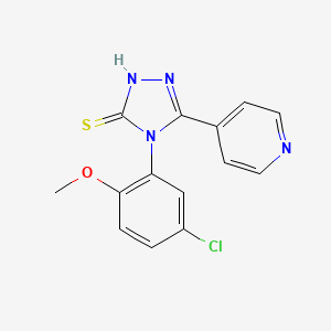 molecular formula C14H11ClN4OS B3502370 4-(5-chloro-2-methoxyphenyl)-5-(4-pyridinyl)-4H-1,2,4-triazole-3-thiol 