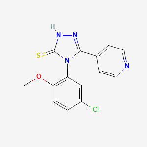 molecular formula C14H11ClN4OS B3502370 4-(5-CHLORO-2-METHOXYPHENYL)-5-(4-PYRIDYL)-4H-1,2,4-TRIAZOL-3-YLHYDROSULFIDE 