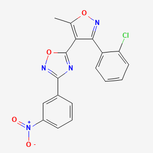 5-[3-(2-chlorophenyl)-5-methyl-4-isoxazolyl]-3-(3-nitrophenyl)-1,2,4-oxadiazole