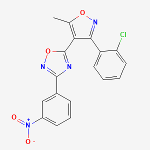 molecular formula C18H11ClN4O4 B3502373 5-[3-(2-chlorophenyl)-5-methyl-4-isoxazolyl]-3-(3-nitrophenyl)-1,2,4-oxadiazole 