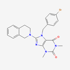 molecular formula C23H22BrN5O2 B3502378 7-(4-bromobenzyl)-8-(3,4-dihydro-2(1H)-isoquinolinyl)-1,3-dimethyl-3,7-dihydro-1H-purine-2,6-dione 