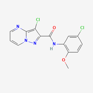 molecular formula C14H10Cl2N4O2 B3502394 3-chloro-N-(5-chloro-2-methoxyphenyl)pyrazolo[1,5-a]pyrimidine-2-carboxamide 