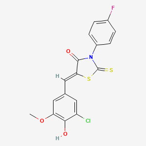 5-(3-chloro-4-hydroxy-5-methoxybenzylidene)-3-(4-fluorophenyl)-2-thioxo-1,3-thiazolidin-4-one