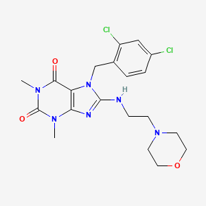 molecular formula C20H24Cl2N6O3 B3502432 7-(2,4-dichlorobenzyl)-1,3-dimethyl-8-{[2-(4-morpholinyl)ethyl]amino}-3,7-dihydro-1H-purine-2,6-dione 