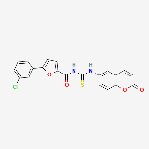 molecular formula C21H13ClN2O4S B3502444 5-(3-chlorophenyl)-N-{[(2-oxo-2H-chromen-6-yl)amino]carbonothioyl}-2-furamide 