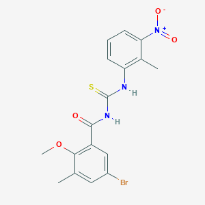 molecular formula C17H16BrN3O4S B3502448 5-bromo-2-methoxy-3-methyl-N-{[(2-methyl-3-nitrophenyl)amino]carbonothioyl}benzamide CAS No. 838850-73-0