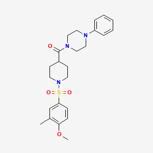 molecular formula C24H31N3O4S B3502449 1-({1-[(4-methoxy-3-methylphenyl)sulfonyl]-4-piperidinyl}carbonyl)-4-phenylpiperazine 