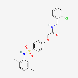 molecular formula C23H23ClN2O4S B3502457 N-(2-chlorobenzyl)-2-(4-{[(2,5-dimethylphenyl)amino]sulfonyl}phenoxy)acetamide 