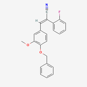 molecular formula C23H18FNO2 B3502465 3-[4-(benzyloxy)-3-methoxyphenyl]-2-(2-fluorophenyl)acrylonitrile 