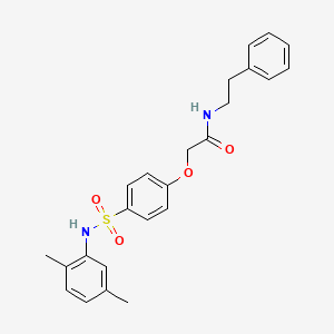 molecular formula C24H26N2O4S B3502472 2-(4-{[(2,5-dimethylphenyl)amino]sulfonyl}phenoxy)-N-(2-phenylethyl)acetamide 