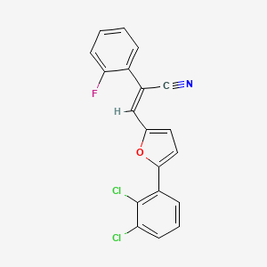 molecular formula C19H10Cl2FNO B3502481 3-[5-(2,3-dichlorophenyl)-2-furyl]-2-(2-fluorophenyl)acrylonitrile 