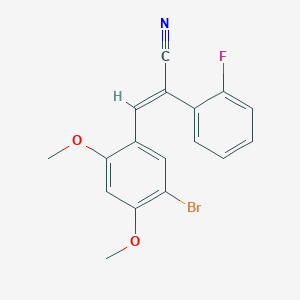 molecular formula C17H13BrFNO2 B3502488 3-(5-bromo-2,4-dimethoxyphenyl)-2-(2-fluorophenyl)acrylonitrile 