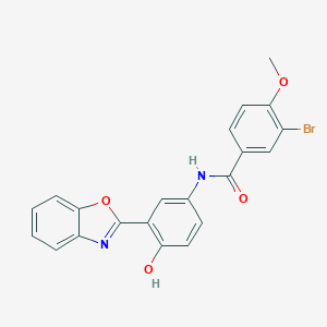 molecular formula C21H15BrN2O4 B350251 N-[3-(1,3-benzoxazol-2-yl)-4-hydroxyphenyl]-3-bromo-4-methoxybenzamide 