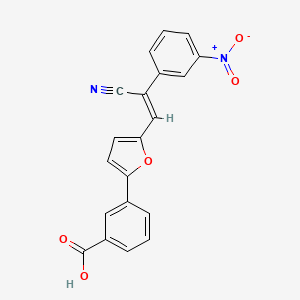 molecular formula C20H12N2O5 B3502510 3-{5-[2-cyano-2-(3-nitrophenyl)vinyl]-2-furyl}benzoic acid 